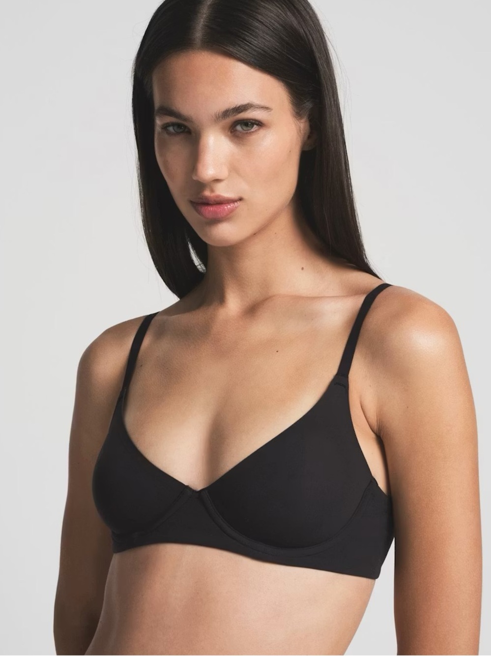 Skims Unlined Demi Bra in Onyx